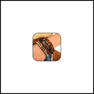 Turquoise Beaded Bracelet Boho Western Jewelry for Women Adjustable Fish Hook